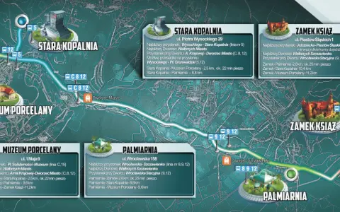 Wałbrzych co zobaczyć: mapa atrakcji - Stara Kopalnia, Muzeum Porcelany, Zamek Książ, Palmiarnia. Trasy i odległości.