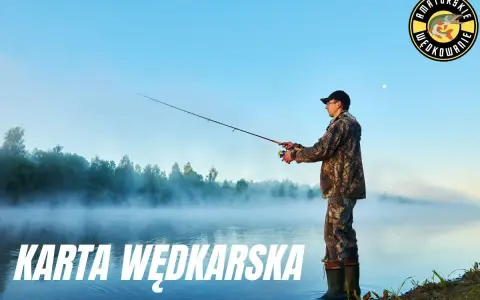 Wędkarz łowi ryby o poranku. Zbliża się czas na zdanie egzaminu na kartę wędkarską online.