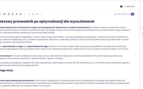 Analiza słów kluczowych i nagłówków w artykule o SEO. Sprawdź, czy Twoje meta tagi są zoptymalizowane.