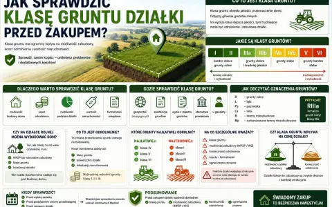 Podział działki rolnej na budowlaną wymaga sprawdzenia klasy gruntu. Informacje o klasach gruntów i ich znaczeniu dla zabudowy.