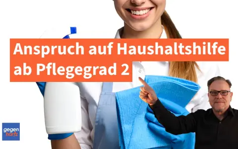Anspruch auf Haushaltshilfe ab Pflegegrad 2. Eine Person mit Putzmitteln und Lappen, im Hintergrund ein Mann.