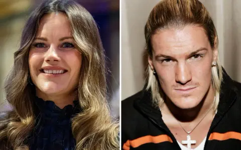 Prinsessan Sofia och hennes "big brother" i en bildkollage.