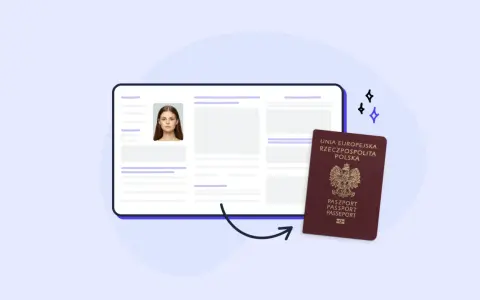 Elektroniczny wniosek o paszport online z danymi i zdjęciem.