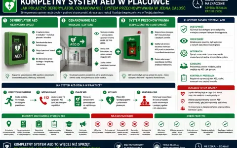 Kompletny system AED w placówce: defibrylator, oznakowanie i przechowywanie. Jak działa AED i dlaczego jest ważne?