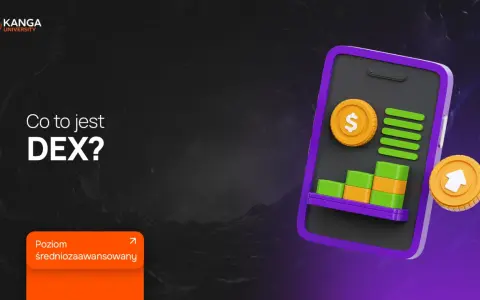 Co to jest DEX? Wykresy, monety i telefon symbolizują handel na zdecentralizowanej giełdzie. Poziom: średniozaawansowany.
