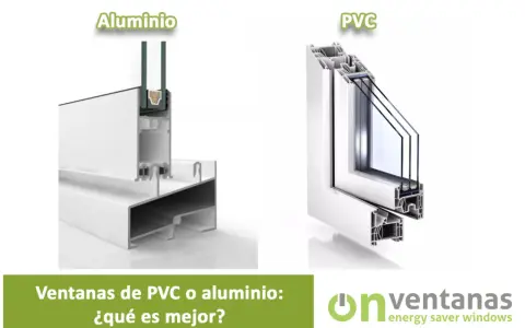 Comparativa de ventanas: aluminio vs. PVC. El aluminio, a pesar de su buena conductividad térmica, se compara con el PVC.