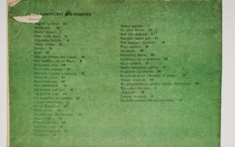 Spis piosenek turystycznych i harcerskich. "Płonie ognisko", "Harcerzem być", "Zielony płomień" i wiele innych.