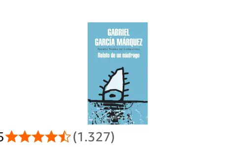 Portada del libro "Relato de un náufrago" de Gabriel García Márquez, con una ilustración abstracta de un barco y estrellas.