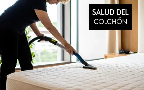 Mujer aspira colchón para eliminar olores. ¡Adiós a ese mi colchón huele mal! Salud del colchón.