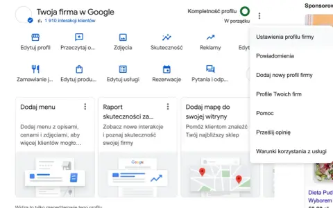 Zarządzaj swoją firmą w Google. Zobacz statystyki, edytuj profil, dodaj menu i zdjęcia, aby przyciągnąć więcej klientów.