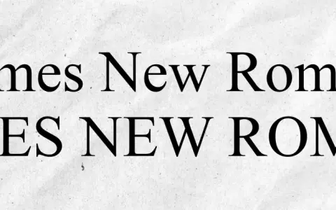 Times New Roman, klasyczna czcionka, idealna do dokumentów. Wersja z wielkimi literami podkreśla jej elegancję.