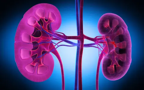 Reni umani stilizzati, con vasi sanguigni. Utile per chi cerca rimedi naturali per difficoltà a urinare uomo.