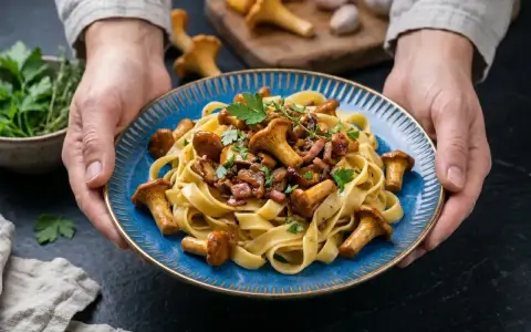 Pyszne fettuccine z kurkami i boczkiem, idealne na jesienny obiad. Prosty przepis na makaron z grzybami.