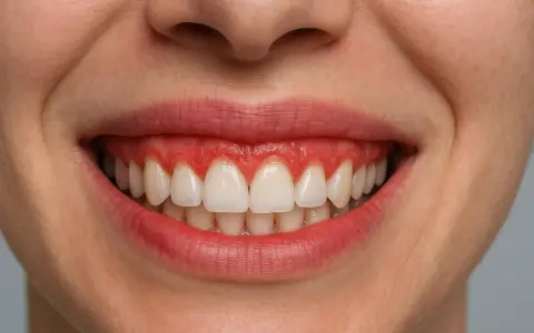 Uśmiech z widocznymi dziąsłami, które nadają mu charakterystyczny "gummy smile".