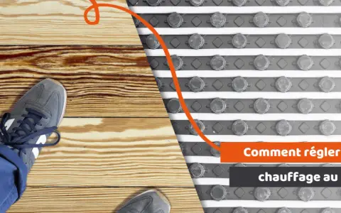 Un pied sur un parquet en bois, l'autre sur un système de chauffage au sol. Apprenez le réglage température plancher chauffant pour un confort optimal.