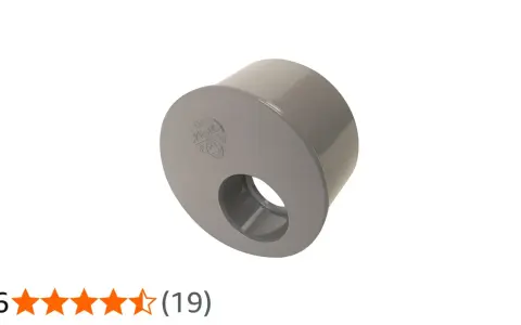 Bouchon réducteur PVC gris, de marque Nicoll, pour raccorder des tuyaux de diamètres différents.