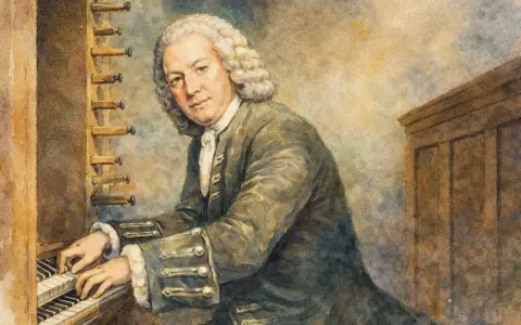 Jan Sebastian Bach, mistrz organów, tworzy muzykę. Ciekawostki o jego życiu i twórczości są fascynujące.