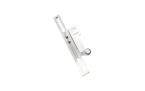 Pieza metálica ajustable, parte de los tipos de cremalleras para máquinas de coser, con tornillos y ranuras.