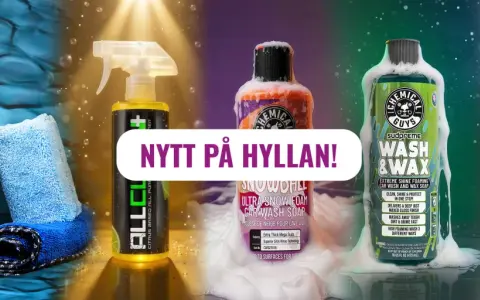 Chemical Guys-produkter för bilvård: keramisk coating, bilschampo och metallpolish. Nytt på hyllan!