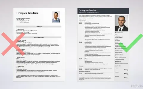 CV na praktyki Grzegorza Gardiasza, doświadczonego koordynatora sprzedaży, z kluczowymi umiejętnościami w zarządzaniu i wsparciu sprzedaży.