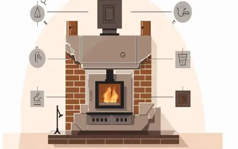 Diagrama de instalación de chimeneas de leña, mostrando sus componentes y accesorios.