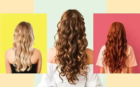 Trzy kobiety prezentują piękne, falowane włosy: blond, brązowe i rude. Każda fryzura jest unikalna.