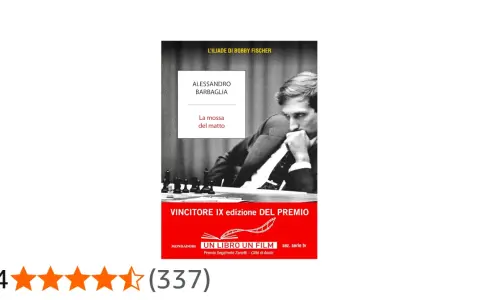 Copertina del libro "La mossa del matto" di Alessandro Barbaglia, con un ritratto di Bobby Fischer.