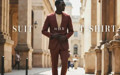 Uomo con abbinamento giacca t-shirt, un look moderno ed elegante per le strade della città.