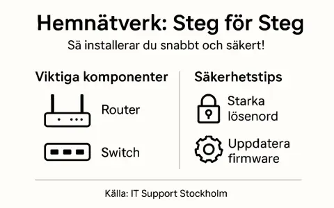 Hemnätverk: Steg för steg. Viktiga komponenter: Router, Switch. Säkerhetstips: Starka lösenord, uppdatera firmware. Perfekt för din ip tv-upplevelse.