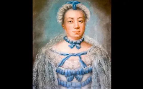 Porträtt av en kvinna i blå kläder, möjligen en av Carl von Linnés barn.