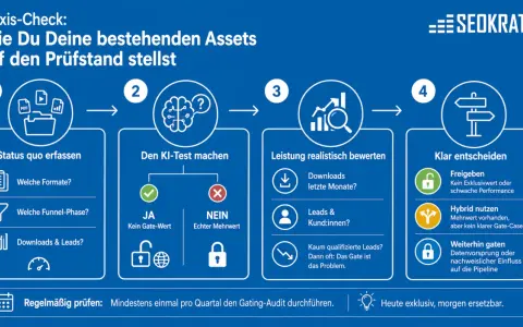 Schritt-für-Schritt-Anleitung zur Bewertung von Assets, um zu entscheiden, ob sie als gated content weitergeführt werden sollen.