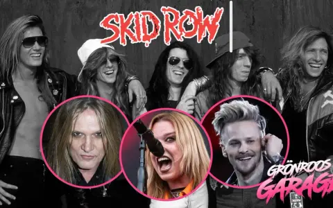 Medlemmar av Skid Row, både nuvarande och tidigare, visas i en collagebild.