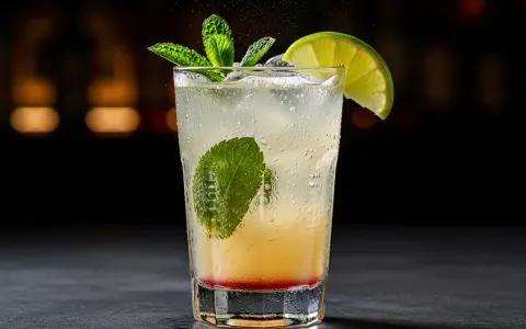 En uppfriskande drink med mynta, lime och en hint av rött, kanske en Fidel Castro drink.
