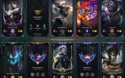 Ekran podsumowania gry League of Legends z awatarami postaci i nazwami graczy.