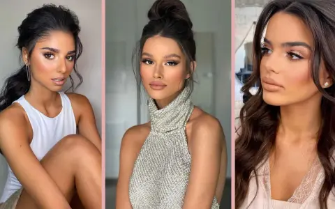 Tre donne con carnagione olivastra esaltata da makeup sui toni del nude e bronzo. Colori che stanno bene alle more con carnagione olivastra.
