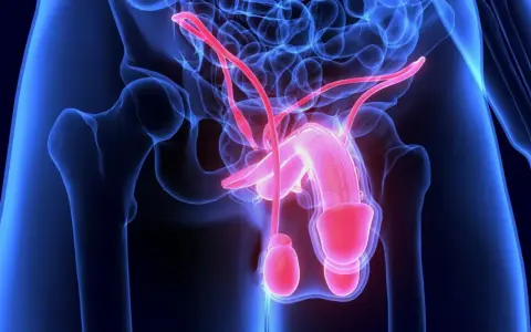 Anatomia męskiego układu rozrodczego z widocznymi pęcherzykami nasiennymi. Zapalenie pęcherzyków nasiennych objawy mogą być bolesne.