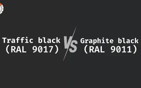 Porównanie odcieni czerni: Traffic black (RAL 9017) vs Graphite black (RAL 9011).