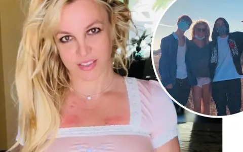Britney Spears med sina barn, Sean Preston och Jayden James, på en utflykt.