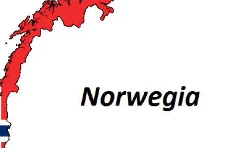 Mapa Norwegii z flagą. Planujesz podróż? Sprawdź, czy do Norwegii potrzebna jest wiza.