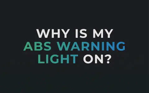 Warum leuchtet mein ABS-Warnlicht? Text auf dunklem Hintergrund.