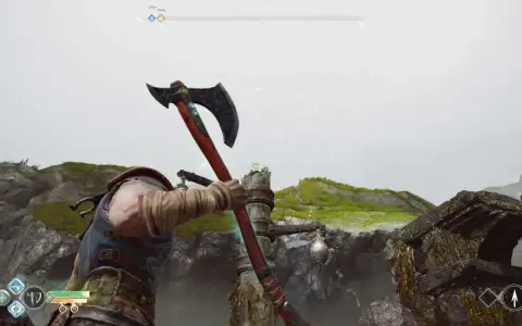 Kratos empuña su hacha en Alfheim, listo para enfrentar a los cuervos de Odín.