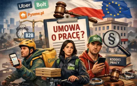 Freelancer kto to? Kurierzy Uber Eats, Bolt, Pyszne.pl z umową o pracę czy B2B? Prawo pracy i PIP rozstrzygają.
