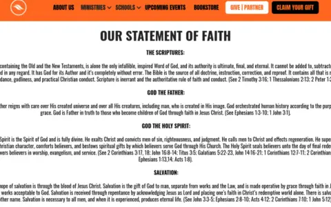 Our statement of faith details beliefs in the Scriptures, God the Father, the Holy Spirit, and salvation through Jesus Christ.