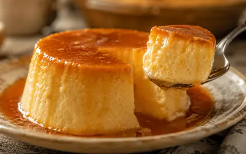 Delicioso flan de huevo casero con caramelo líquido, listo para disfrutar. Una receta fácil y tentadora.