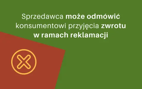 Sprzedawca może odmówić zwrotu pieniędzy konsumentowi w ramach reklamacji, gdy nie ma na to czasu. Symbol przekreślonego koła oznacza brak możliwości zwrotu.