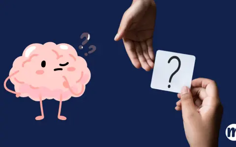 Cerveau perplexe face à un point d'interrogation. "Je serai absente" pour trouver la réponse.