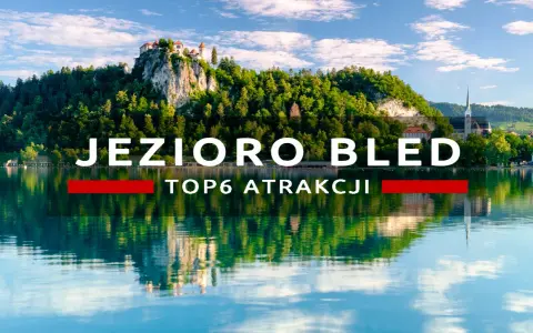 Jezioro Bled z zamkiem na skale i odbiciem w wodzie. Idealne miejsce na camping Bled i odkrywanie topowych atrakcji.