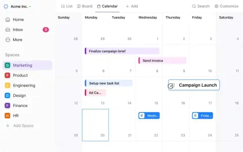 Un calendrier partagé familial affiche des tâches comme "Finalize campaign brief" et "Campaign Launch".