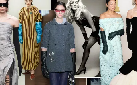 Models showcase the opera gloves trend with diverse styles, from avant-garde to classic elegance.