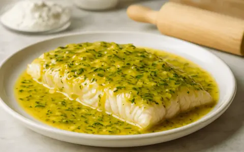 Filet ryby w sosie cytrynowym z ziołami. Idealny sos cytrynowy do ryby, który podkreśla jej smak.